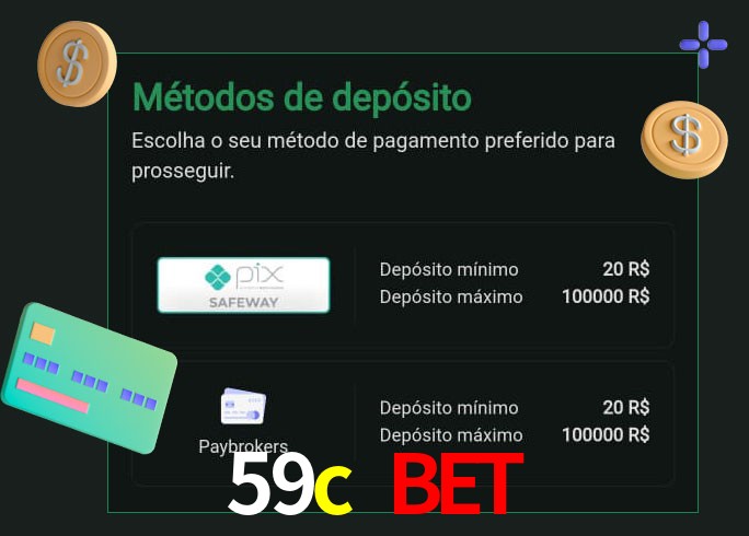 O cassino 59c bet oferece uma grande variedade de métodos de pagamento